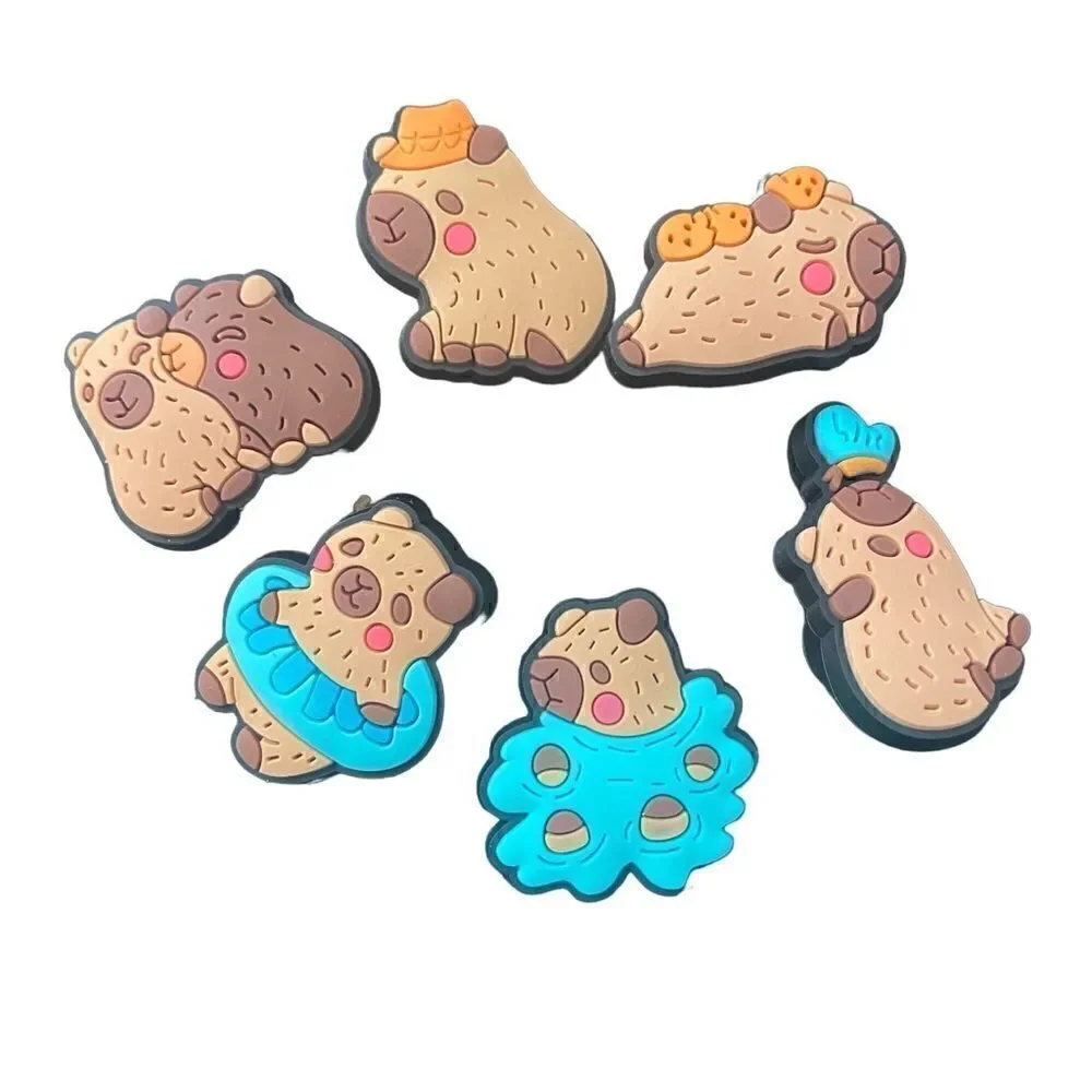 Set of 6 Capybaras Shoe Charms for Crocs NEW